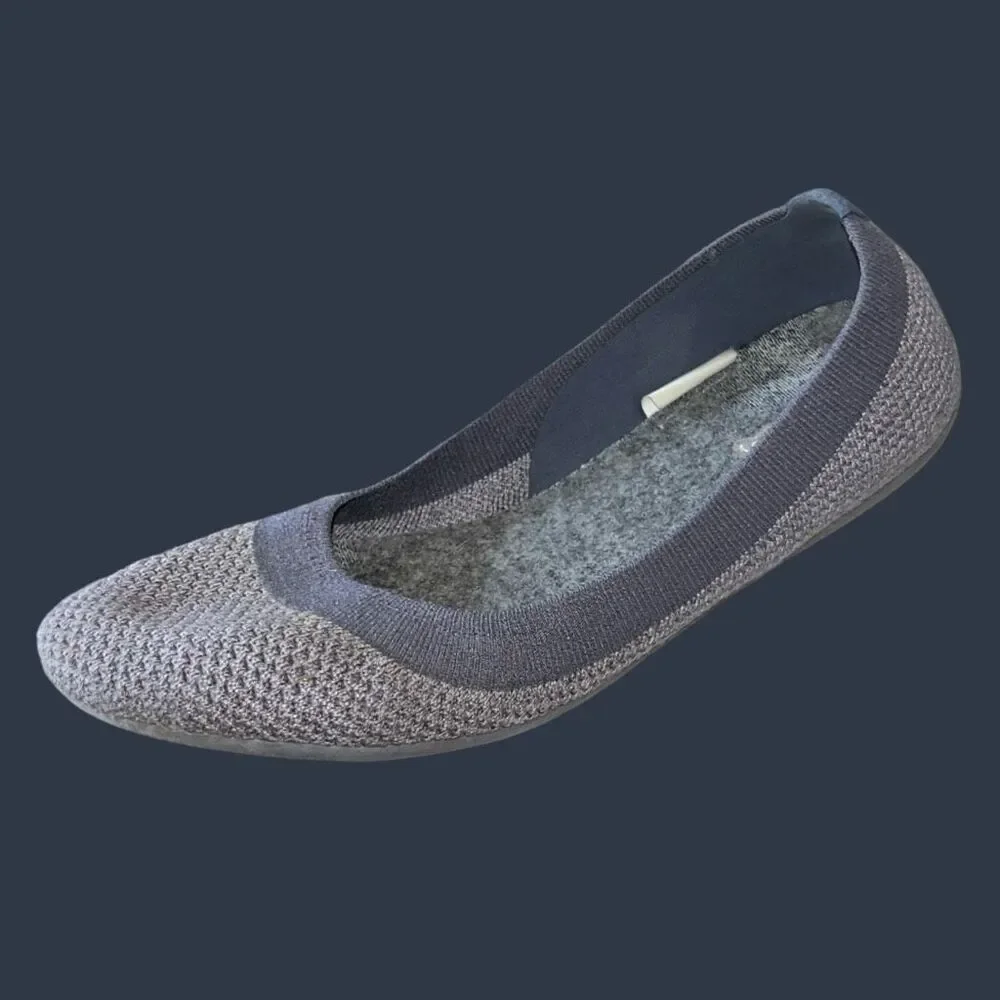 Women's allbirds Mist Dark Grey Sole Tree Breezer Ballet Flats Size 8.5